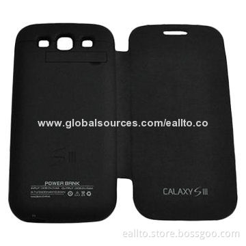 2,200mAh Backup Battery Charger with Cover for Samsung Galaxy SIII S3, 5V DC/0.5A Input